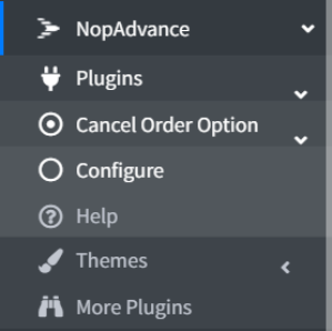cancel order option plugin page